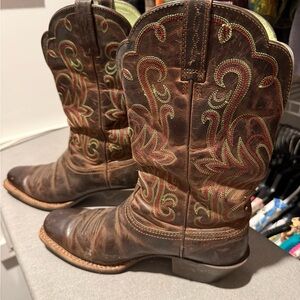 Ariat Brown and Green Heeled Boots